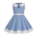Børne 50ér kjole; Mini Miss Aya, lyseblå
